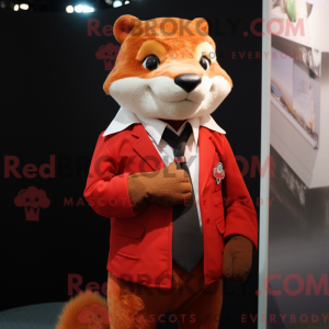 Red Weasel maskot kostyme...