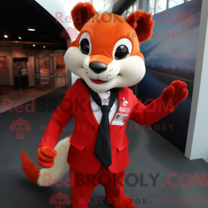 Red Weasel mascot costume...