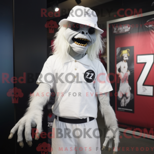 Hvid Zombie maskot kostume...