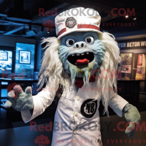 Hvid Zombie maskot kostume...