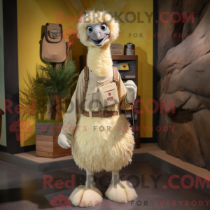 Cream Emu mascot costume...