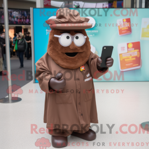 Brun telefon maskot kostume...