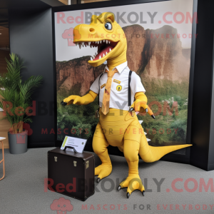 Gul Spinosaurus maskot...