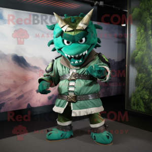 Grüne Samurai Maskottchen...