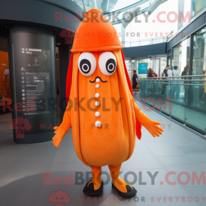 Orange Squid mascot costume...