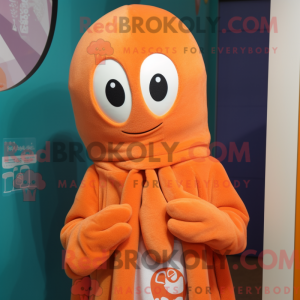 Orange blæksprutte maskot...