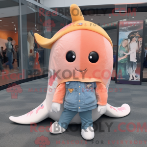Peach Narwhal mascot...