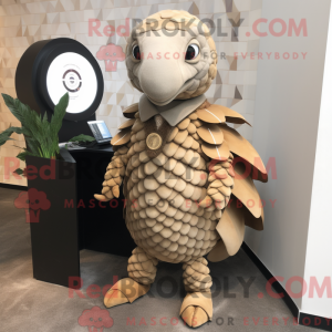 Tan Pangolin mascot costume...