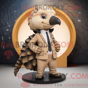 Tan Pangolin maskot kostume...