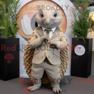 Tan Pangolin mascot costume...