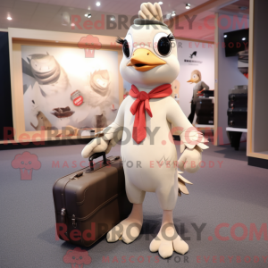 Creme spætte maskot kostume...