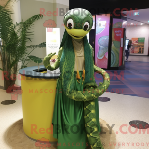 Olive Python mascot costume...