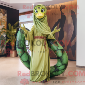 Olive Python mascot costume...