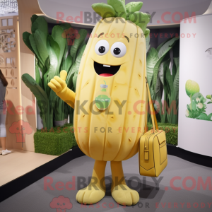 Gold Celery mascot costume...