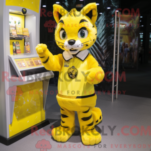 Gelber Luchs Maskottchen...
