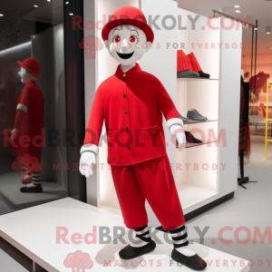 Red Mime mascot costume...