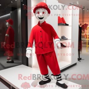 Red Mime-maskotdraktfigur...