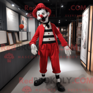 Red Mime mascot costume...
