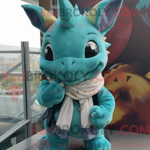 Teal Triceratops mascot...