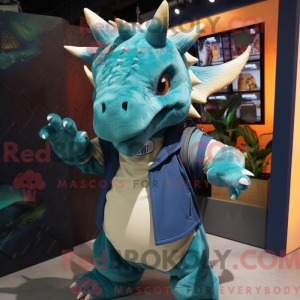 Blågrøn Triceratops...
