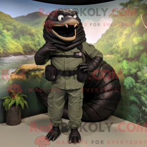 Sort Titanoboa maskot...