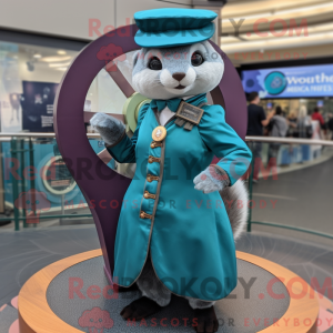 Teal Ferret mascottekostuum...