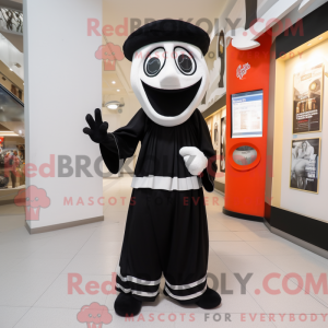 Sort Mime maskot kostume...