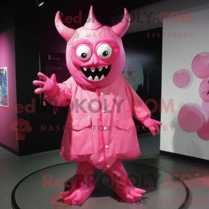 Pink Devil maskot kostume...