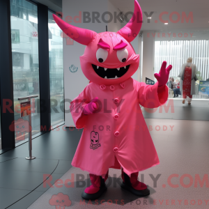 Pink Devil mascottekostuum...
