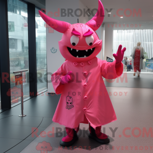 Pink Devil maskot kostume...