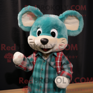 Blågrøn mus maskot kostume...