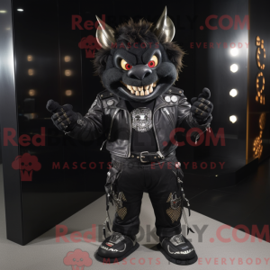 Black Demon maskot kostume...