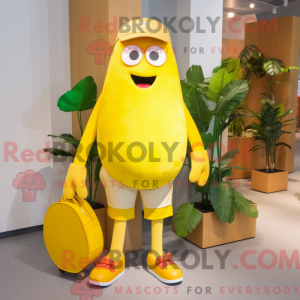 Gul Zucchini maskot kostume...