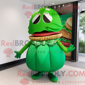 Green Hamburger mascot...