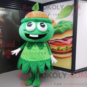 Green Hamburger mascot...