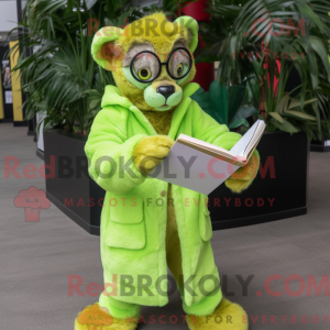 Limegrøn lemur maskot...