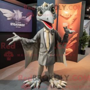 Grå Pterodactyl maskot...