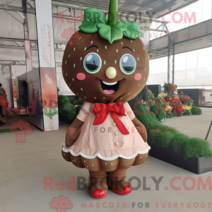 Brown Strawberry mascot...