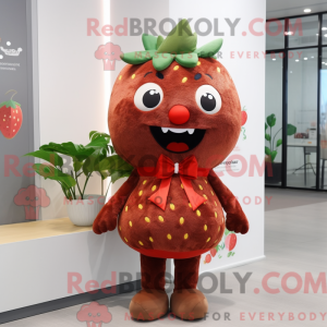 Brown Strawberry mascot...