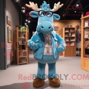 Sky Blue Moose mascot...
