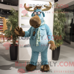 Sky Blue Moose maskot...