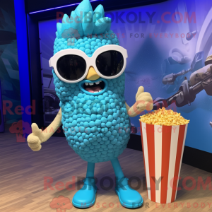 Blue Pop Corn mascot...