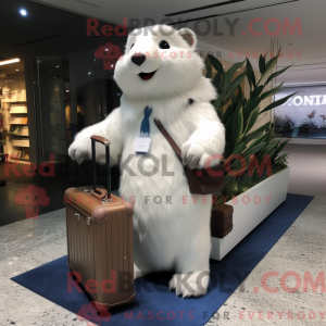 White Beaver maskot kostume...