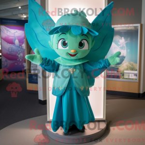 Teal Zahnfee Maskottchen...