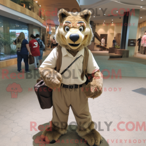 Tan Wolf mascot costume...