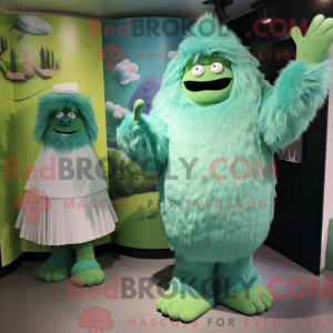 Groen Yeti-mascottekostuum...