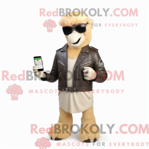 Cream Camel mascot costume...
