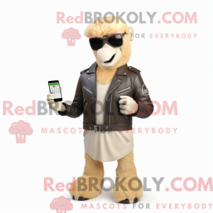 Cream Camel maskot kostume...