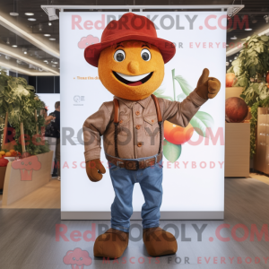Brown Plum mascot costume...
