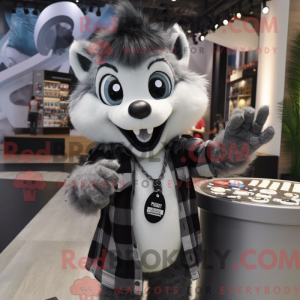 Silver Skunk mascot costume...